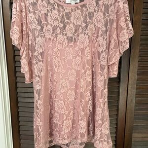 Elegant Pink Lace Women’s Top